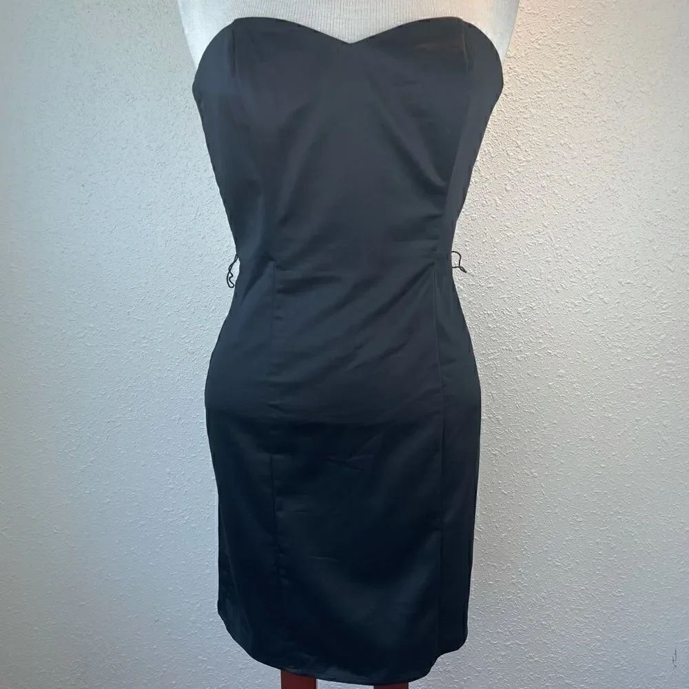 H&M Black Sleeveless Midi Dress Size 8 EUC